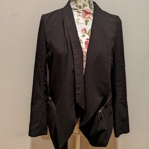 Black Divided H&M blazer with silver zipper pockets